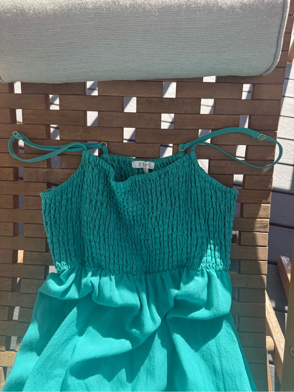 Z Supply Teal Smocked Midi Dress - Picture 8 of 10